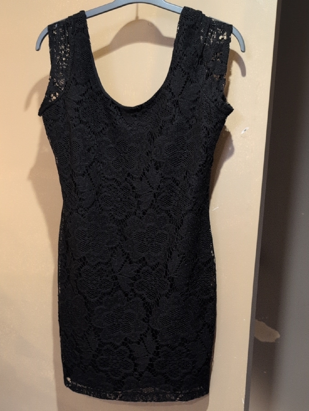 Snap Black Floral Lace Mini Dress